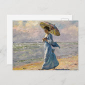 Vrouw met een parasol, Claude Monet Briefkaart (Voorkant / Achterkant)
