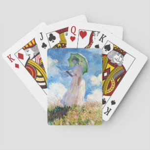 Vrouw met een Parasol Claude Monet levendige kunst Pokerkaarten