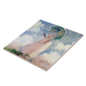 Vrouw met een parasol, Claude Monet Tegeltje (Zijkant)