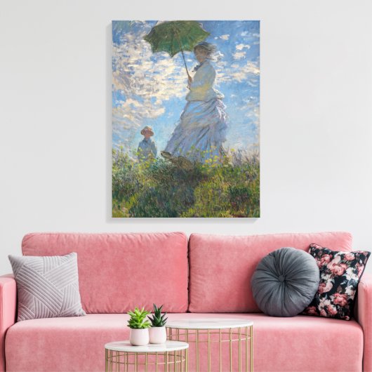 Vrouw met een parasol | Frans landschap Canvas Afdruk (Insitu (Woonkamer))