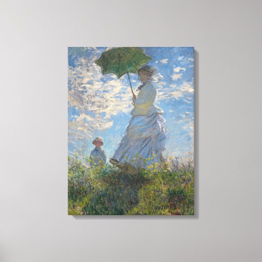 Vrouw met een parasol | Frans landschap Canvas Afdruk (Voorkant)