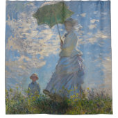 Vrouw met een parasol | Frans landschap Douchegordijn (Voorkant)