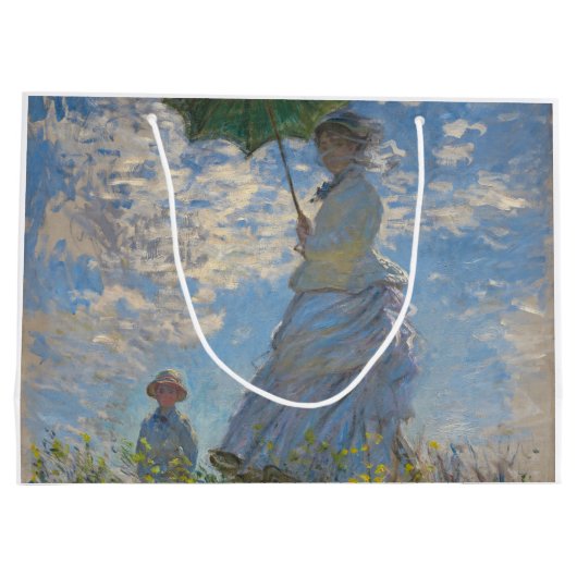 Vrouw met een parasol | Frans landschap Groot Cadeauzakje (Achterkant)