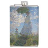 Vrouw met een parasol | Frans landschap Heupfles (Voorkant)