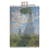 Vrouw met een parasol | Frans landschap Heupfles (Achterkant)