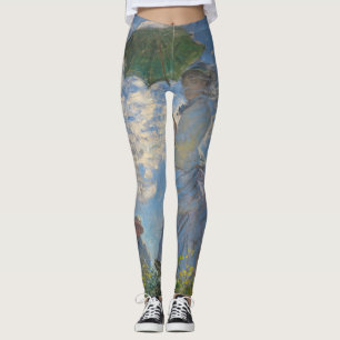 Vrouw met een parasol Frans landschap Leggings