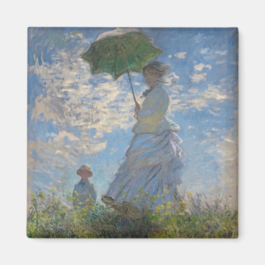 Vrouw met een parasol | Frans landschap Magneet (Voorkant)