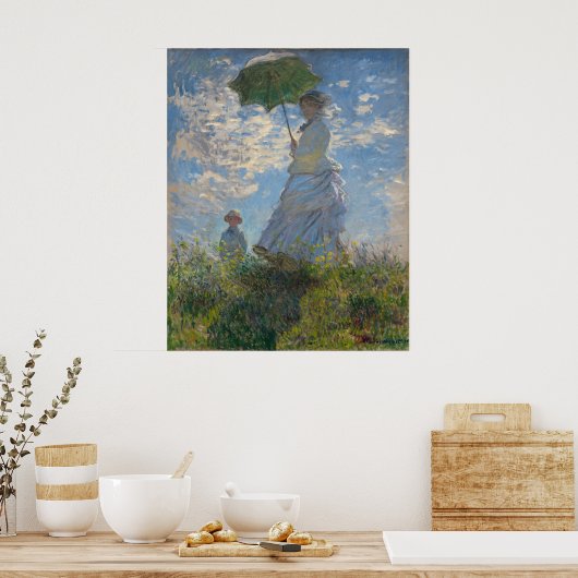 Vrouw met een parasol | Frans landschap Poster (Keuken)