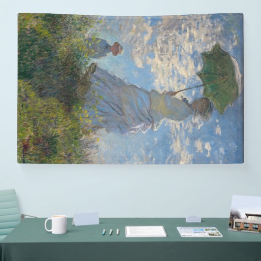 Vrouw met een parasol | Frans landschap Spandoek (Beurs)