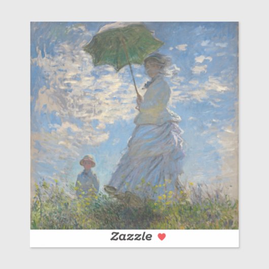 Vrouw met een parasol | Frans landschap Sticker (Vel)
