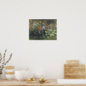 Vrouw met een parasol in de tuin in Argenteuil Poster (Keuken)