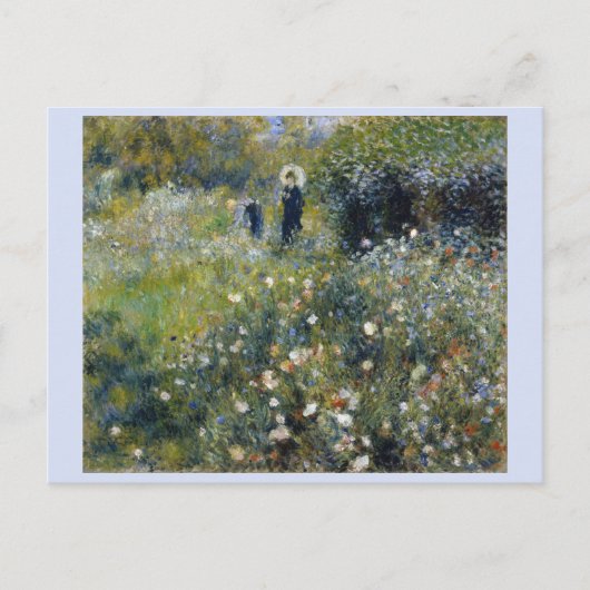 Vrouw met een parasol in een tuin (1875), Renoir Briefkaart (Voorkant)