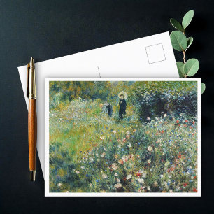 Vrouw met een parasol in een tuin door Auguste Ren Briefkaart
