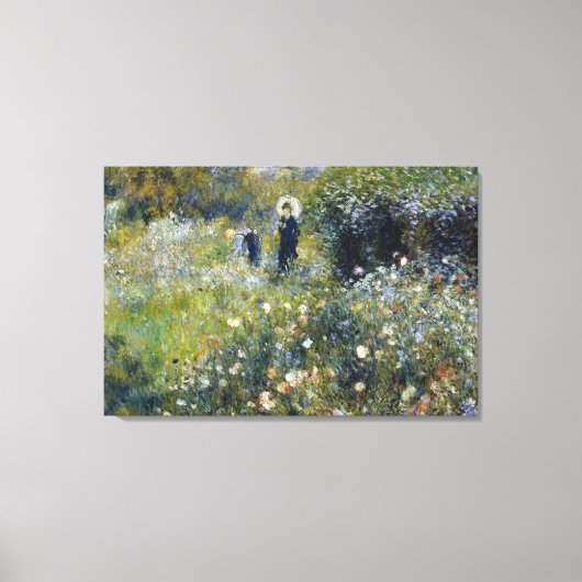 Vrouw met een parasol in een tuin door Auguste Ren Canvas Afdruk (Voorkant)