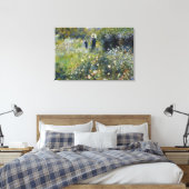Vrouw met een parasol in een tuin door Auguste Ren Canvas Afdruk (Insitu (Slaapkamer))