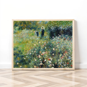 Vrouw met een parasol in een tuin door Auguste Ren Poster