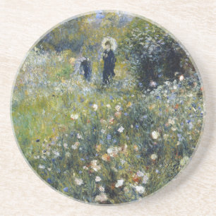 Vrouw met een parasol in een tuin van Auguste Reno Zandsteen Onderzetter