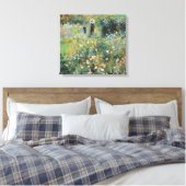 Vrouw met een parasol in een tuinrenoir Fine Art Canvas Afdruk (Insitu (Slaapkamer))