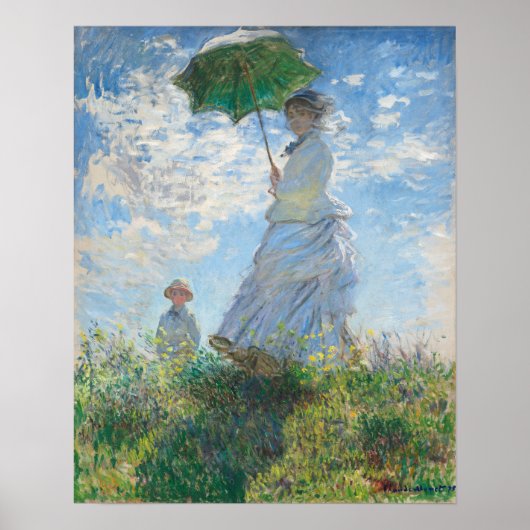 Vrouw met een Parasol Madame Monet en haar zoon Poster (Voorkant)