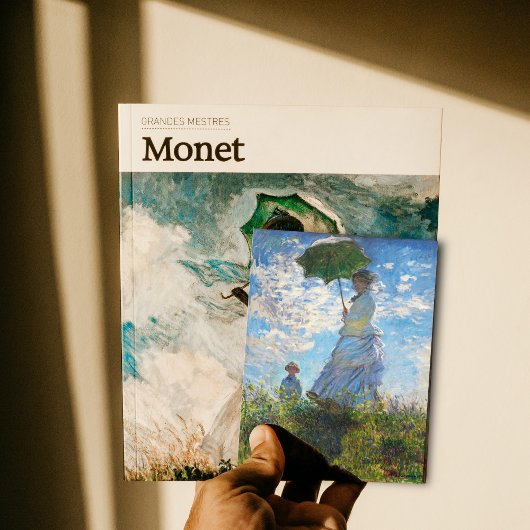 Vrouw met een parasol - Madame Monet, Fine Art Briefkaart