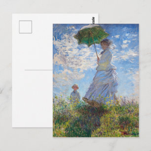 Vrouw met een parasol Monet Briefkaart