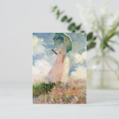  vrouw met een parasol naar links monet briefkaart (Staand voorkant)