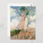  vrouw met een parasol naar links monet briefkaart (Voorkant / Achterkant)