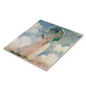  vrouw met een parasol naar links monet tegeltje (Zijkant)