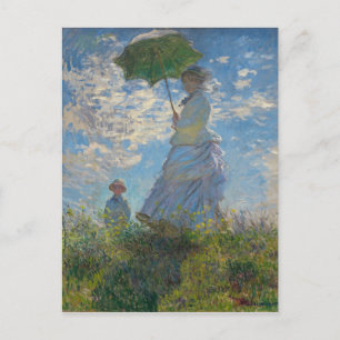 Vrouw met een parasol van Claude Monet Briefkaart