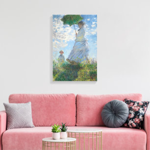 Vrouw met een parasol van Claude Monet Canvas Afdruk