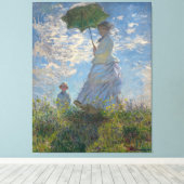 Vrouw met een parasol van Claude Monet Canvas Afdruk (Insitu (Houten vloer))