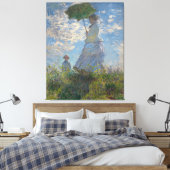 Vrouw met een parasol van Claude Monet Canvas Afdruk (Insitu (Slaapkamer))
