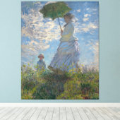 Vrouw met een parasol van Claude Monet Canvas Afdruk (Insitu (Houten vloer))
