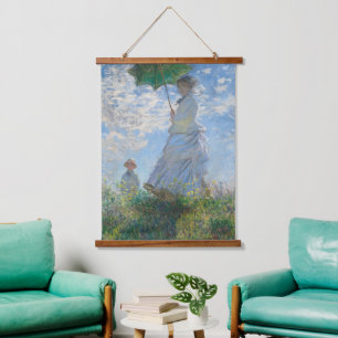 Vrouw met een parasol van Claude Monet Hangend Wandkleed
