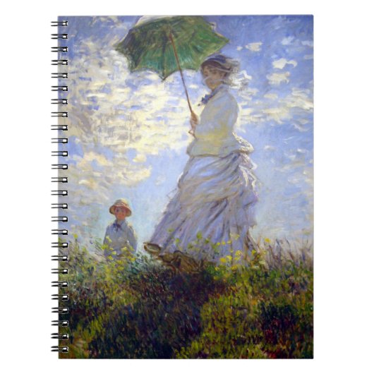 Vrouw met een parasol van Claude Monet Notitieboek (Voorkant)