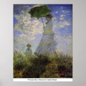 Vrouw met een parasol van Claude Monet Poster (Voorkant)