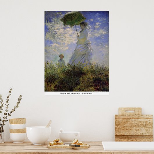 Vrouw met een parasol van Claude Monet Poster (Keuken)