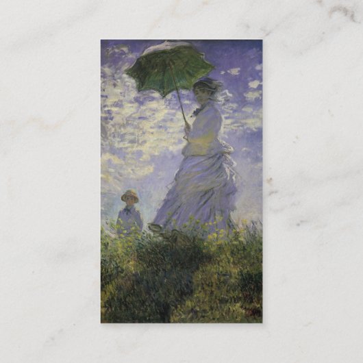 Vrouw met een parasol van Claude Monet Visitekaartje (Achterkant)