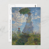 Vrouw met een parasol van Monet Briefkaart (Voorkant / Achterkant)