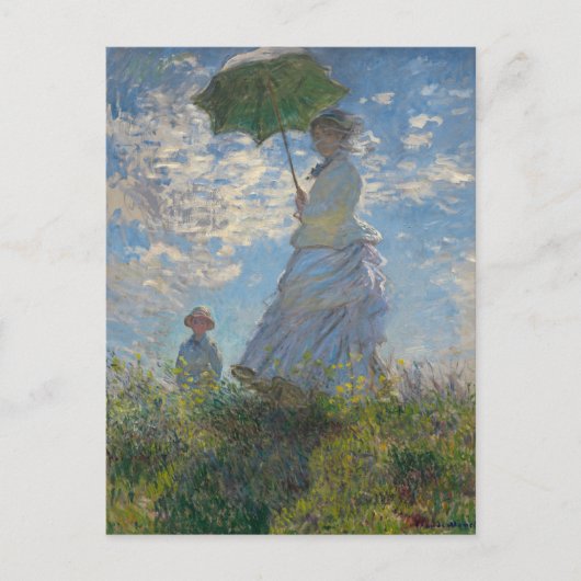 Vrouw met een parasol van Monet Briefkaart (Voorkant)