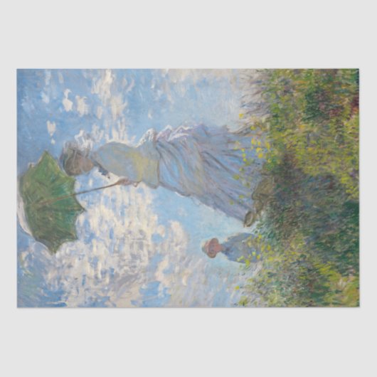 Vrouw met een parasol van Monet Shabby Chic Tissuepapier (Voorkant)