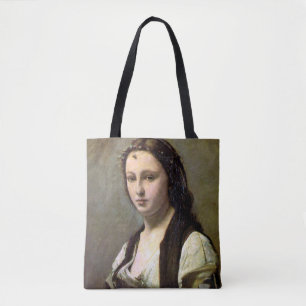 Vrouw met een parel, Camille Corot, 1868-1870 Tote Bag