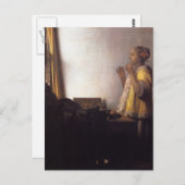 Vrouw met een ParelKetting Briefkaart (Voorkant / Achterkant)