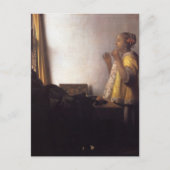 Vrouw met een ParelKetting Briefkaart (Voorkant)