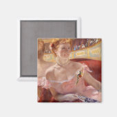 Vrouw met een ParelKetting Magneet (Voorkant / Achterkant)