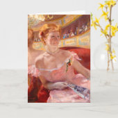 Vrouw met een ParelKetting | Mary Cassatt Kaart (Gele Bloem)