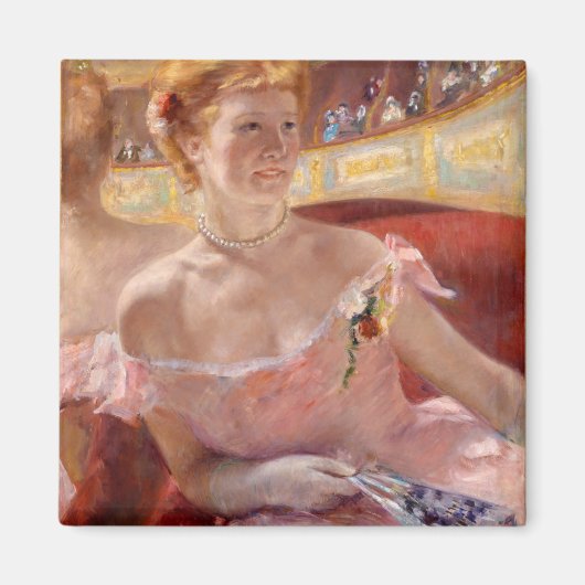 Vrouw met een ParelKetting | Mary Cassatt Magneet (Voorkant)