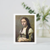 Vrouw met een pareltje, Camille Corot, 1868-1870 Briefkaart (Staand voorkant)