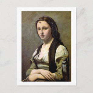 Vrouw met een pareltje, Camille Corot, 1868-1870 Briefkaart