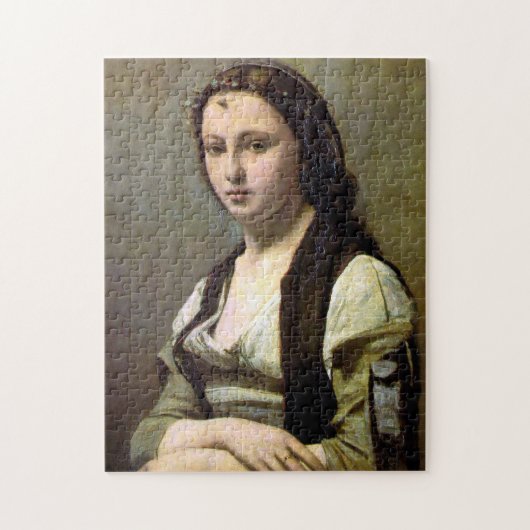 Vrouw met een pareltje, Camille Corot, 1868-1870 Legpuzzel (Verticaal)